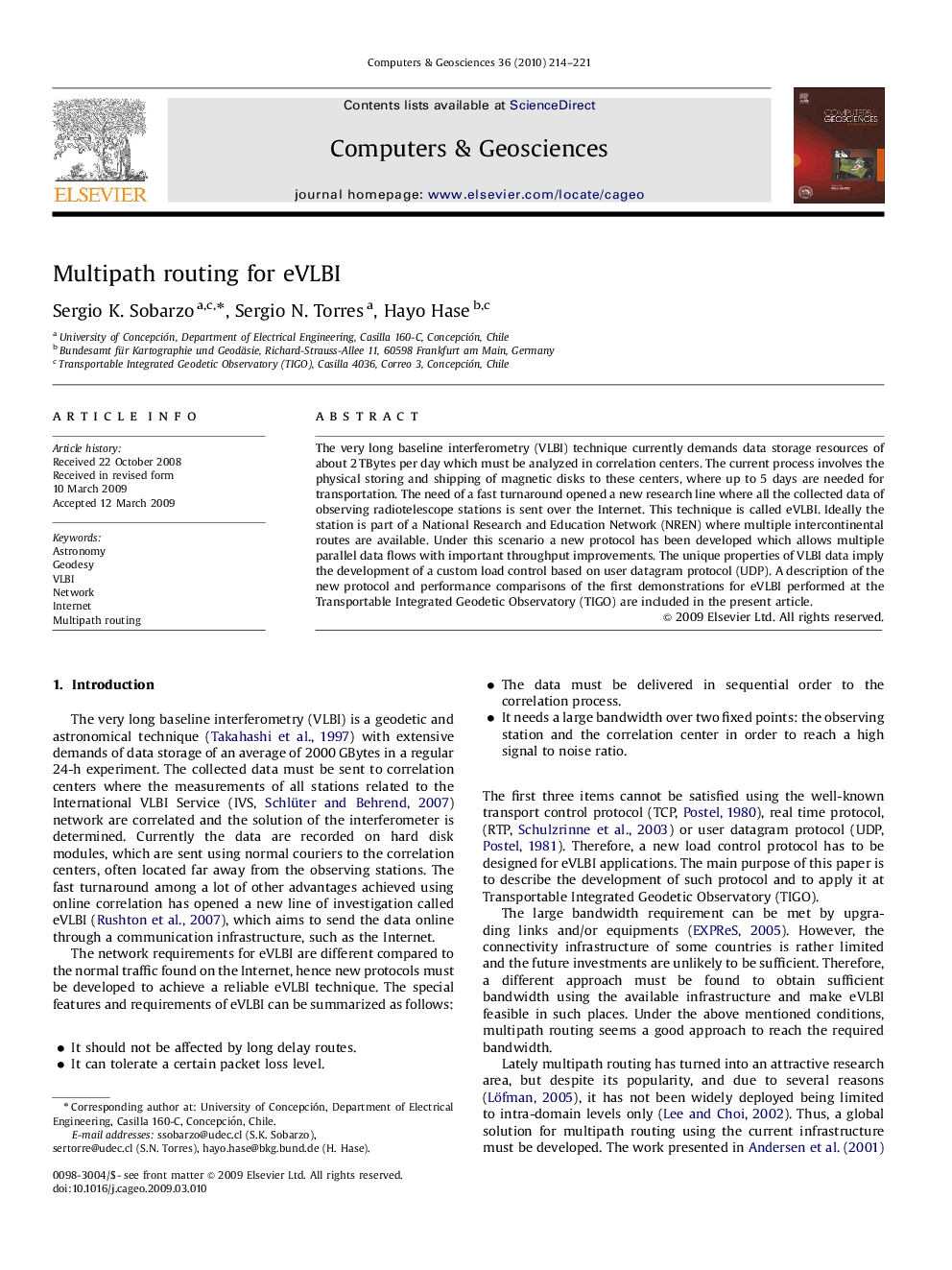 Multipath routing for eVLBI