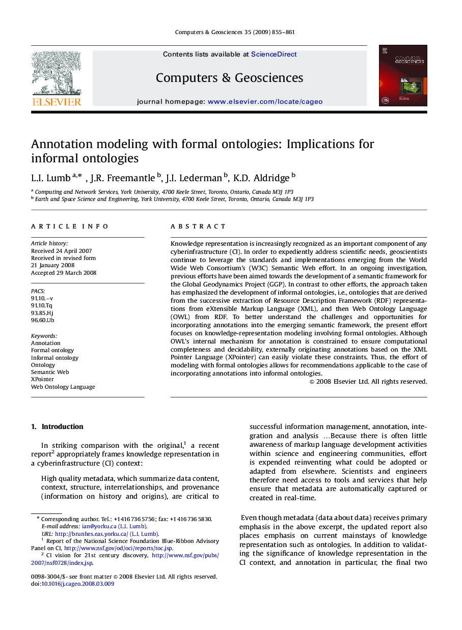 Annotation modeling with formal ontologies: Implications for informal ontologies