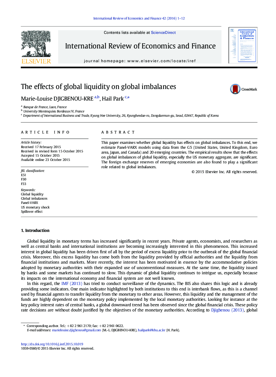 The effects of global liquidity on global imbalances