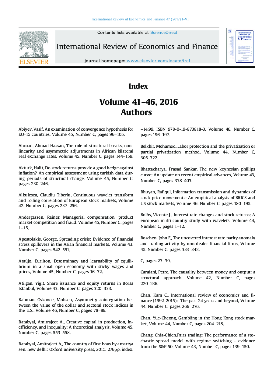 Index of Author Volume 41-46