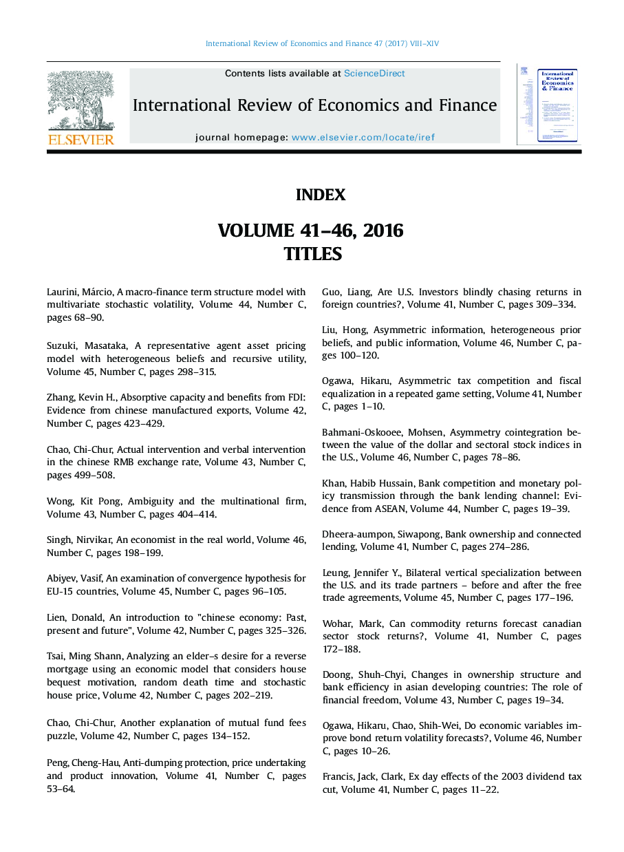 Index of Titles of Volume 41-46