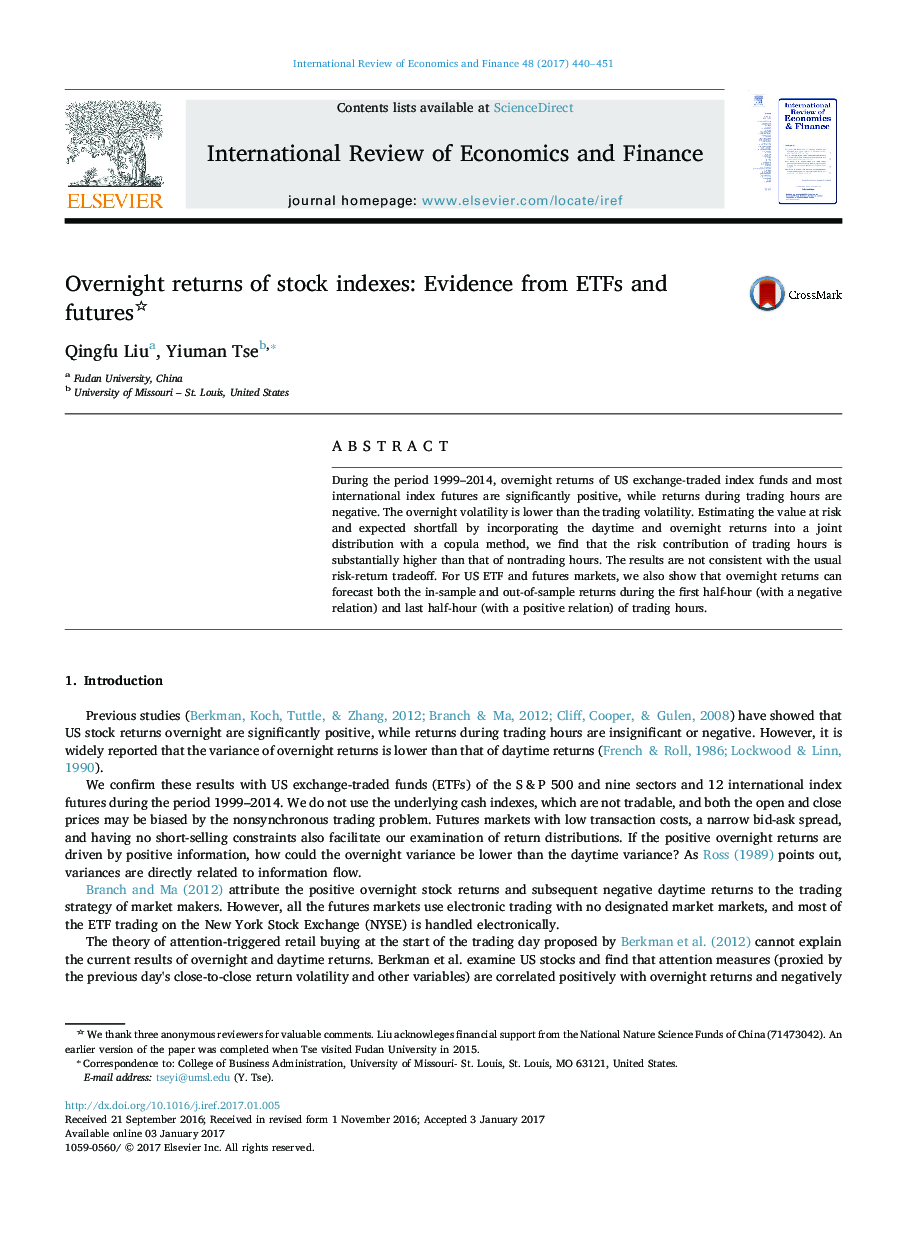 Overnight returns of stock indexes: Evidence from ETFs and futures