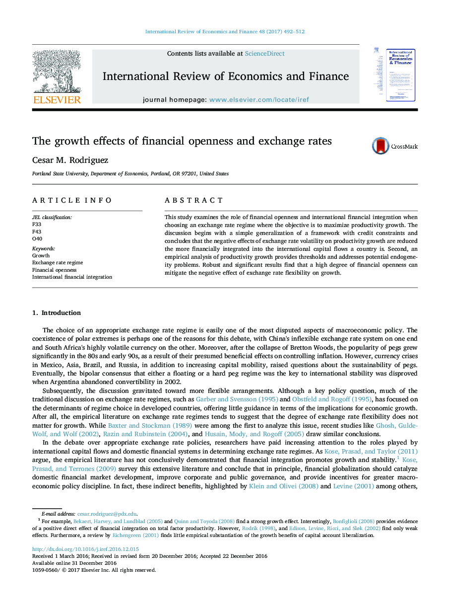 The growth effects of financial openness and exchange rates