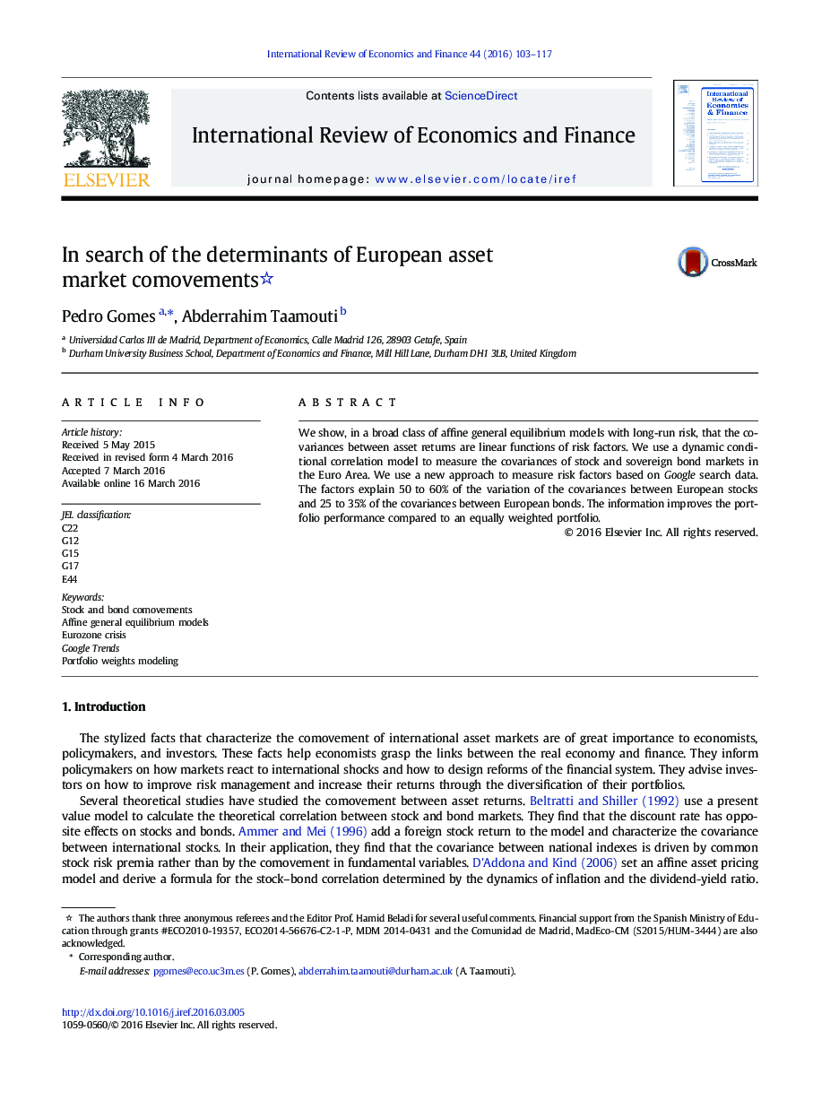 In search of the determinants of European asset market comovements