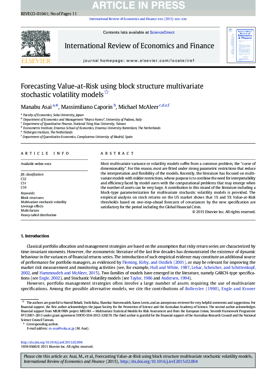 Forecasting Value-at-Risk using block structure multivariate stochastic volatility models 