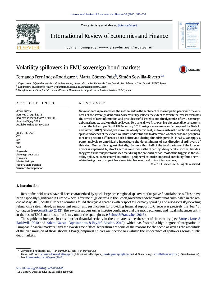 Volatility spillovers in EMU sovereign bond markets