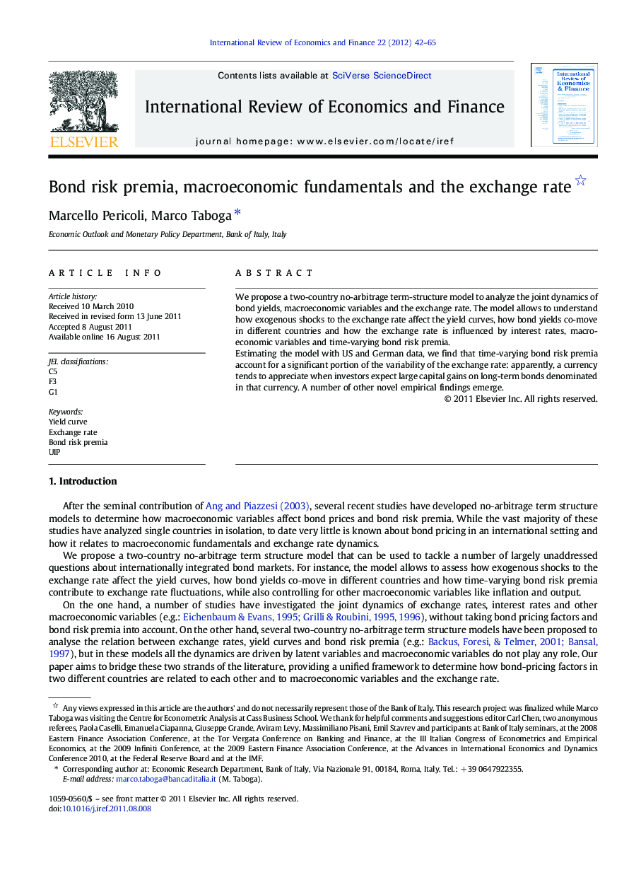 Bond risk premia, macroeconomic fundamentals and the exchange rate