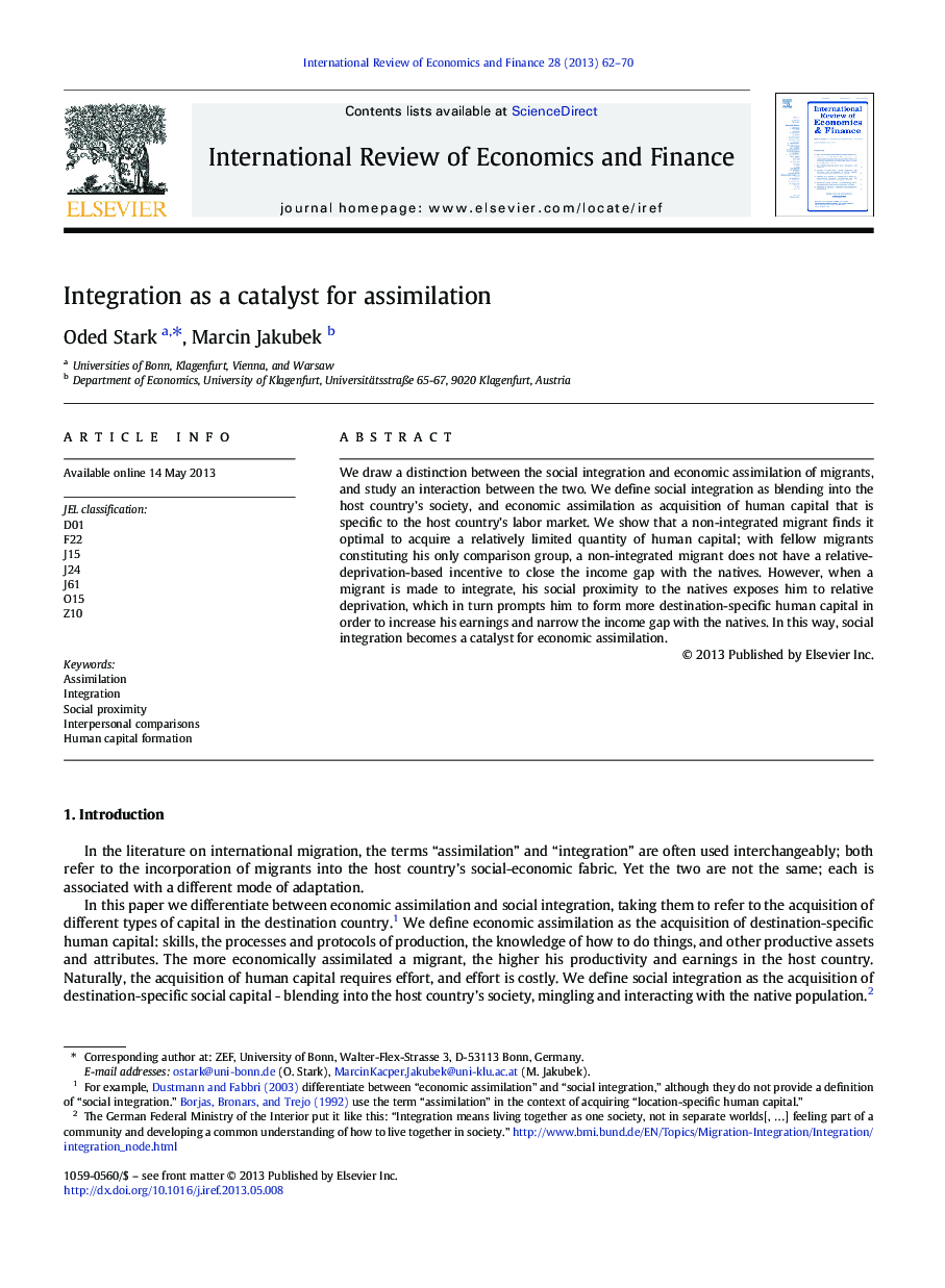 Integration as a catalyst for assimilation