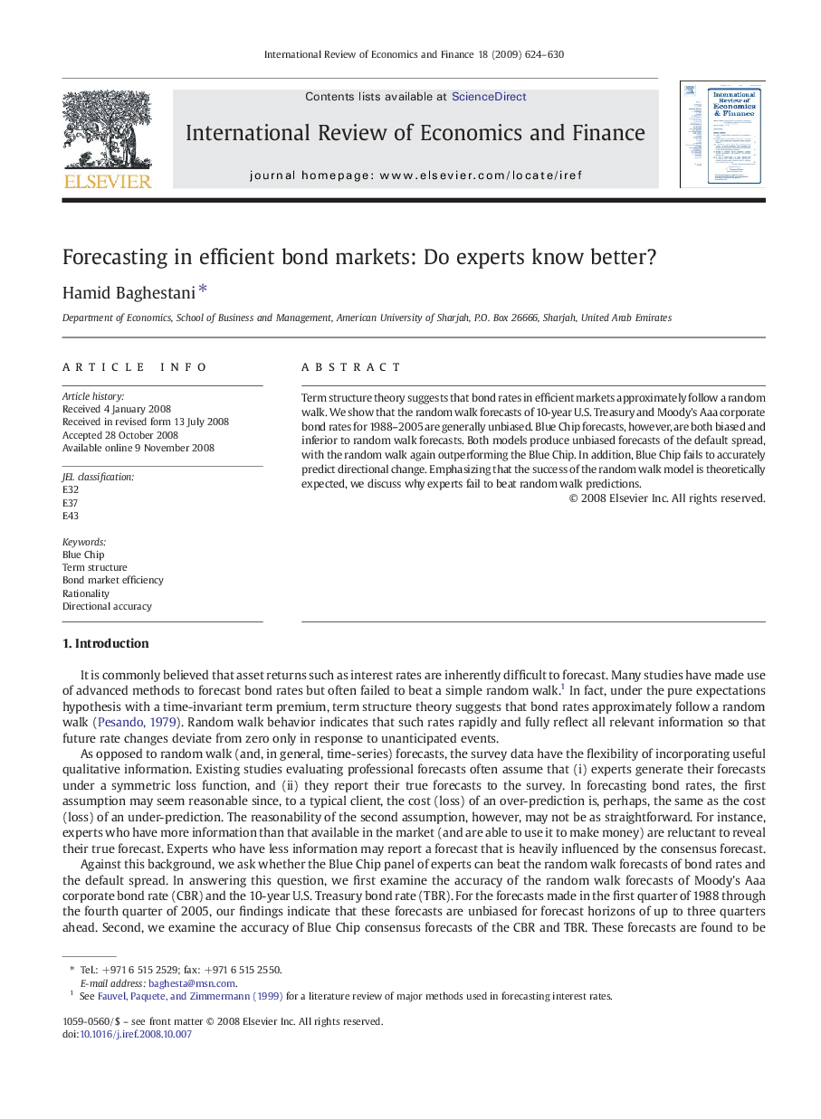 Forecasting in efficient bond markets: Do experts know better?