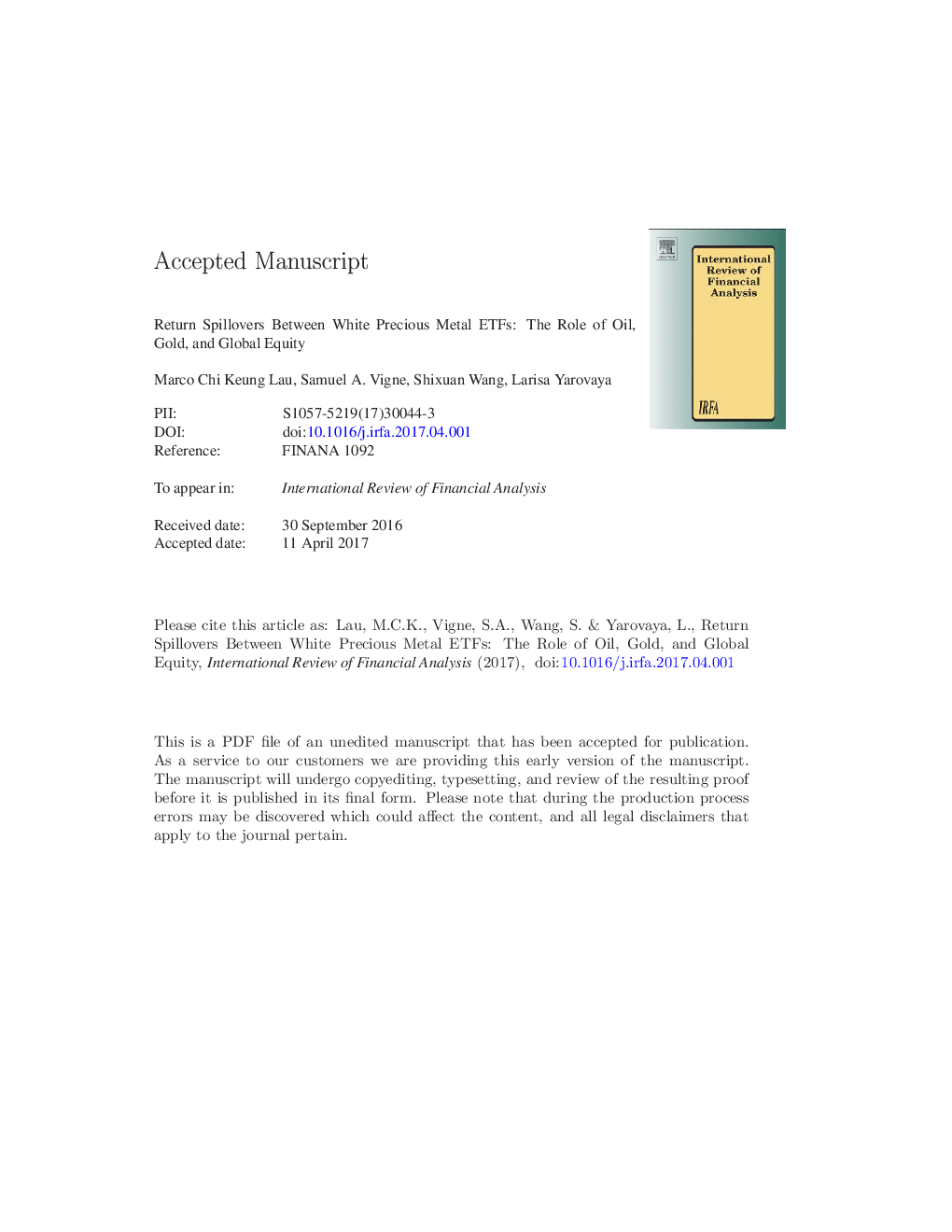 Return spillovers between white precious metal ETFs: The role of oil, gold, and global equity