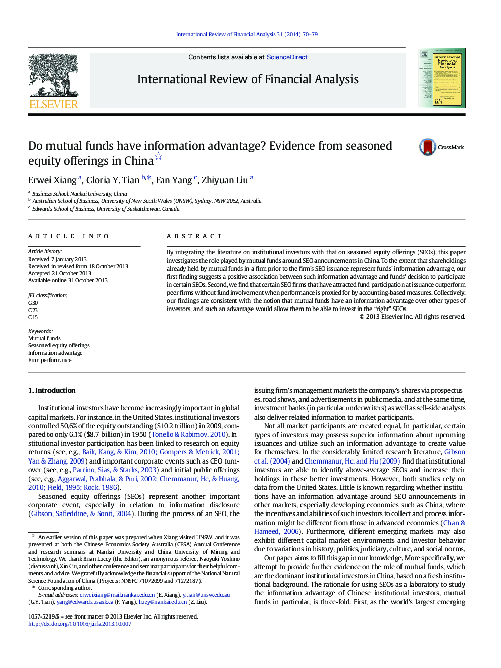 Do mutual funds have information advantage? Evidence from seasoned equity offerings in China