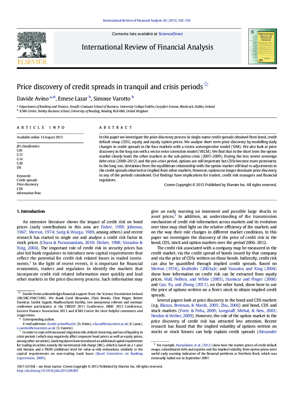 Price discovery of credit spreads in tranquil and crisis periods