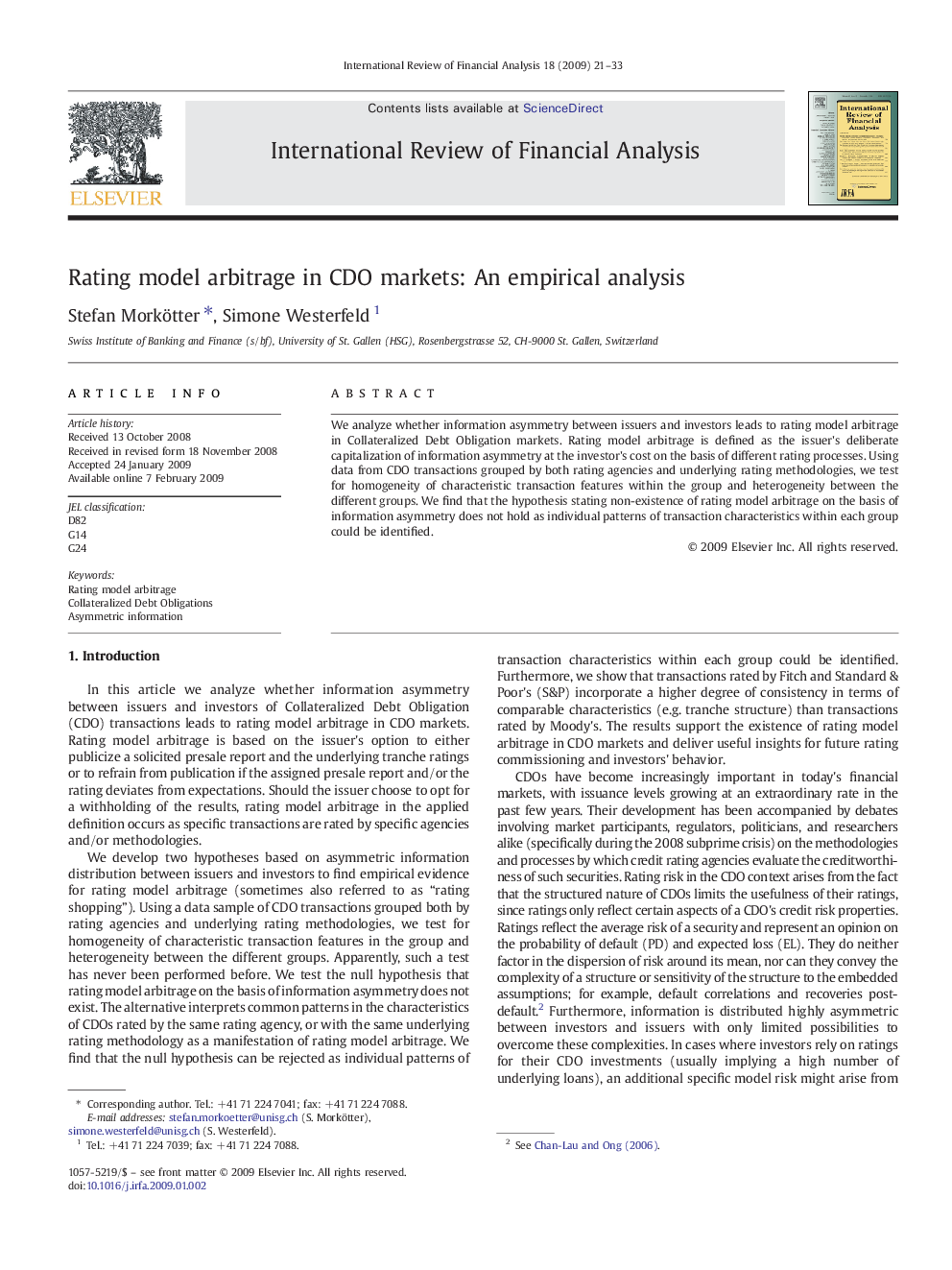 Rating model arbitrage in CDO markets: An empirical analysis