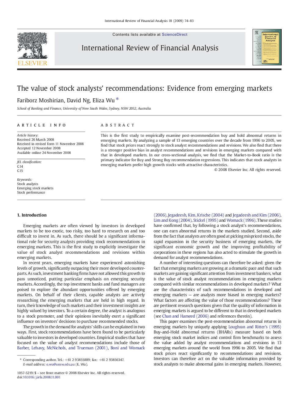 The value of stock analysts' recommendations: Evidence from emerging markets