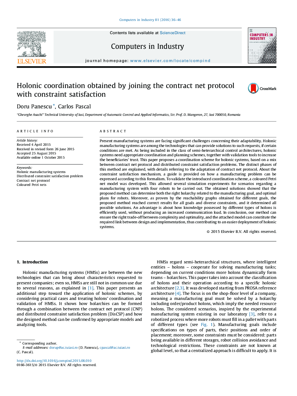 Holonic coordination obtained by joining the contract net protocol with constraint satisfaction