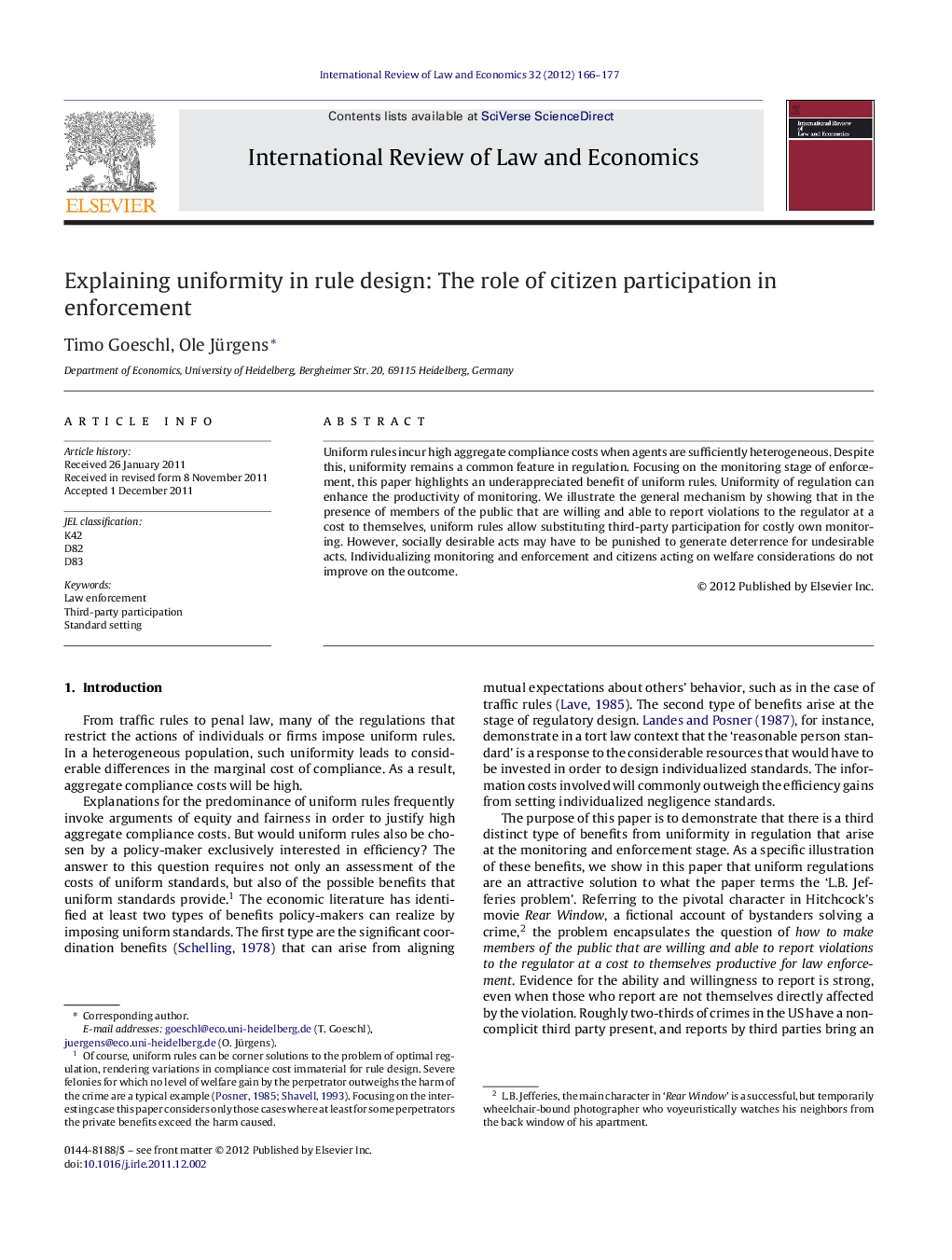 Explaining uniformity in rule design: The role of citizen participation in enforcement