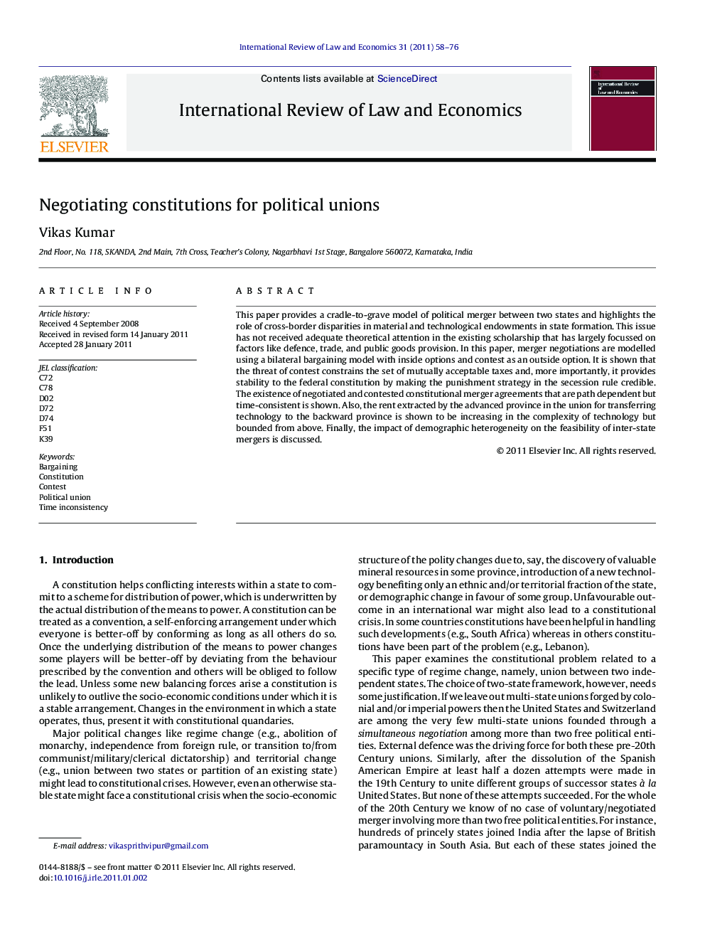 Negotiating constitutions for political unions