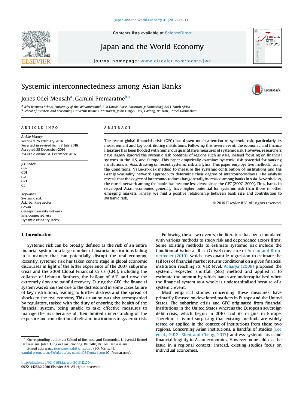 Systemic interconnectedness among Asian Banks