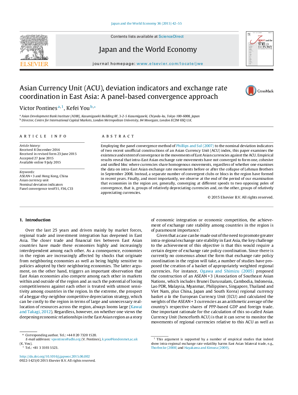 Asian Currency Unit (ACU), deviation indicators and exchange rate coordination in East Asia: A panel-based convergence approach