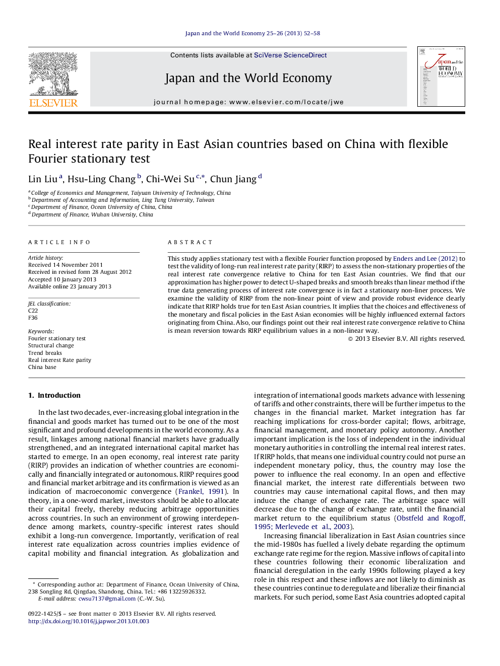 Real interest rate parity in East Asian countries based on China with flexible Fourier stationary test