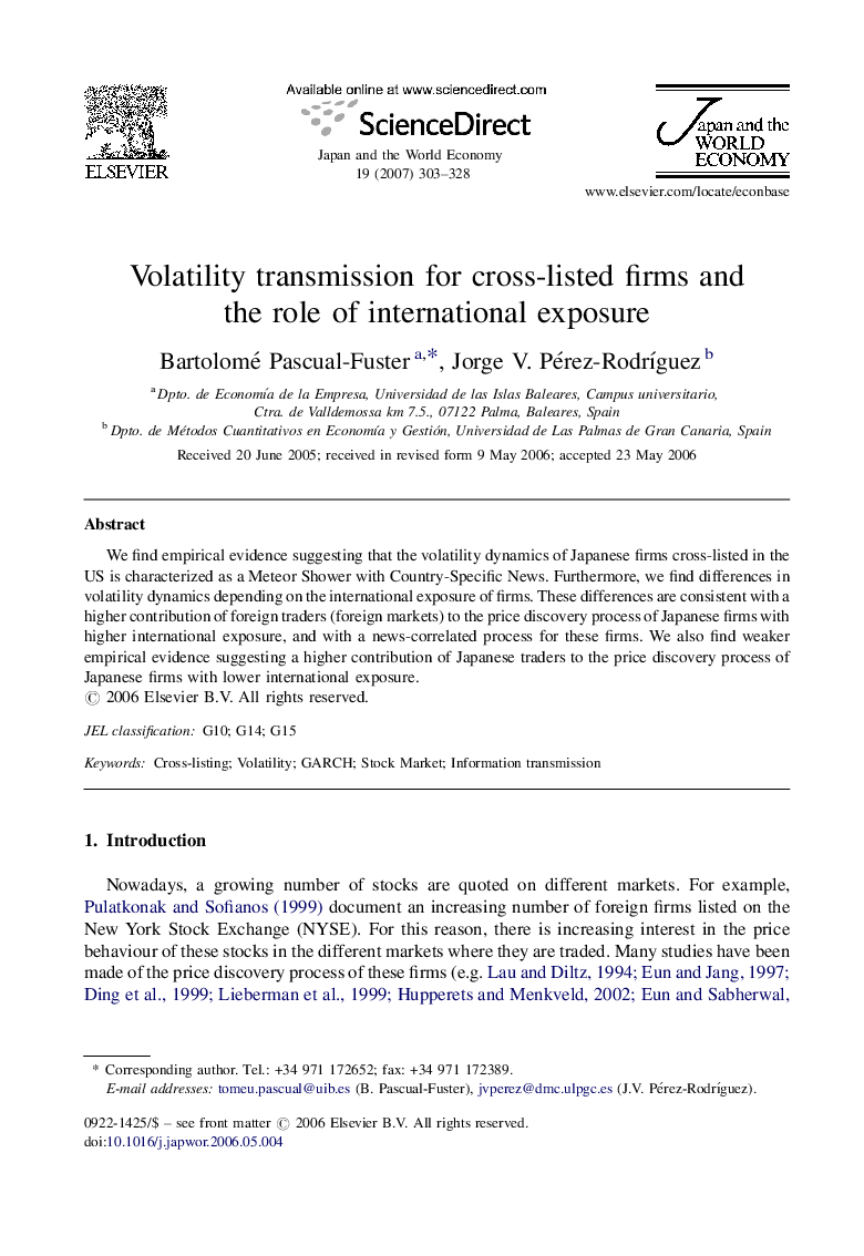 Volatility transmission for cross-listed firms and the role of international exposure