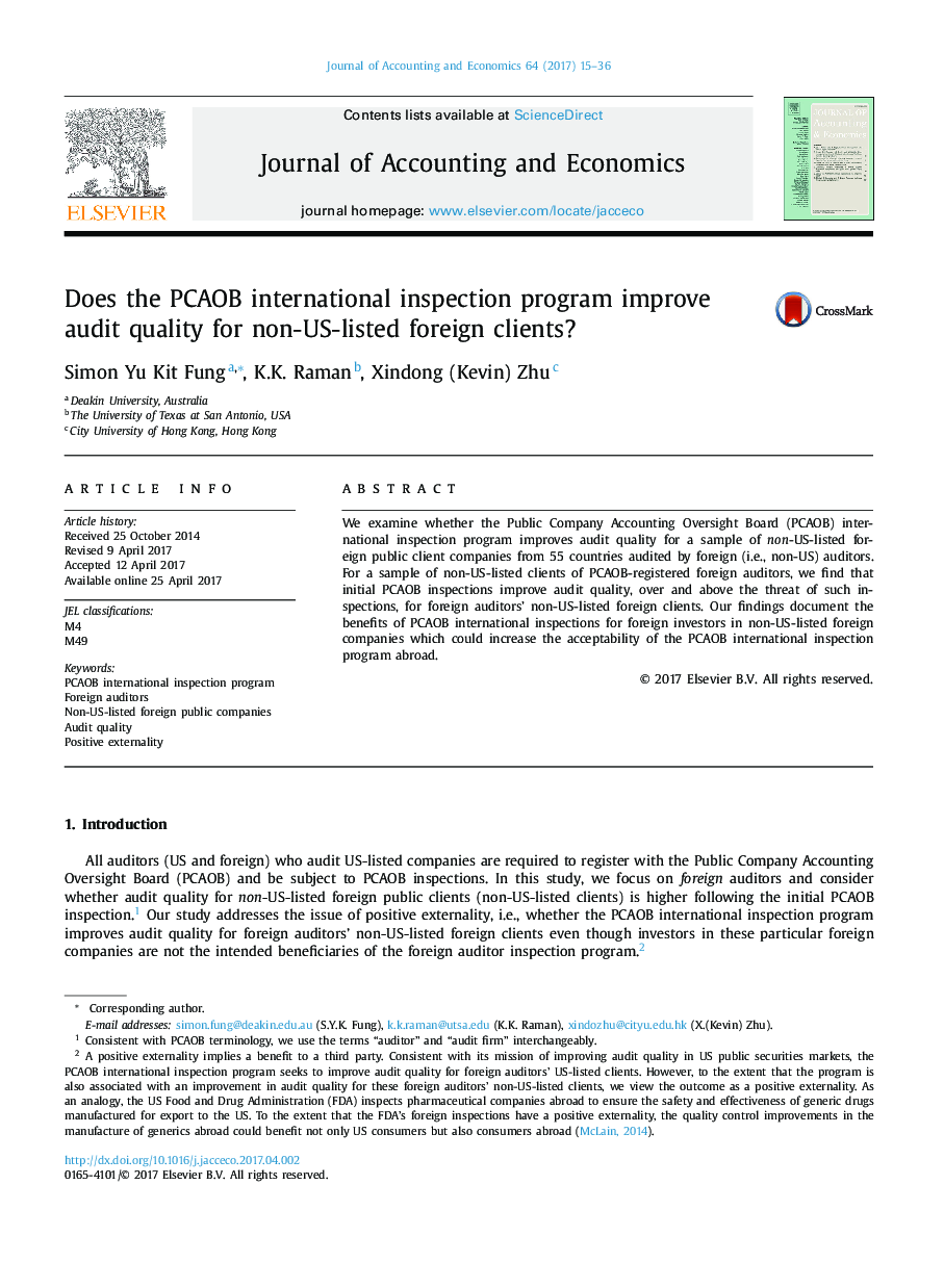 Does the PCAOB international inspection program improve audit quality for non-US-listed foreign clients?