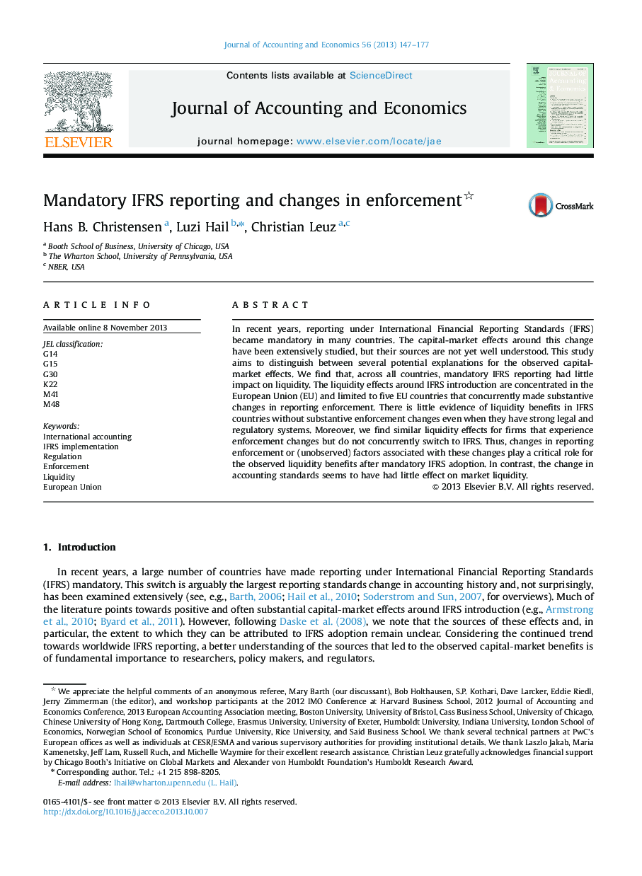 Mandatory IFRS reporting and changes in enforcement