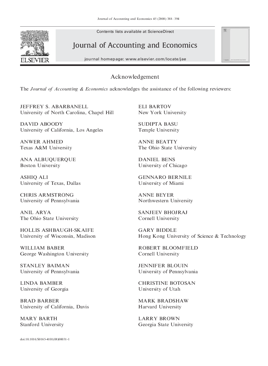 Acknowledgement