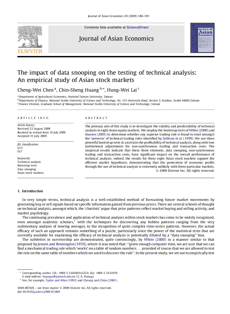 The impact of data snooping on the testing of technical analysis: An empirical study of Asian stock markets