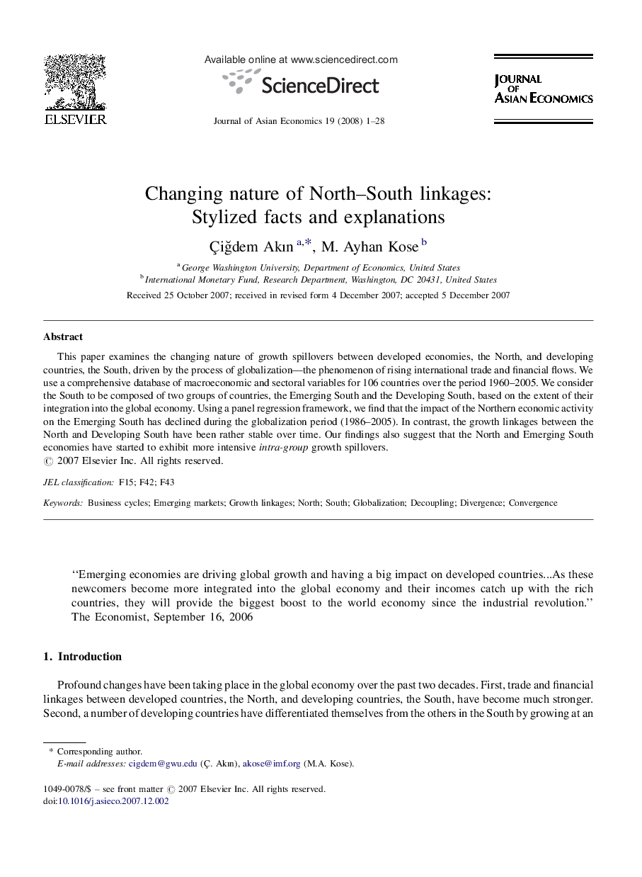 Changing nature of North-South linkages: Stylized facts and explanations