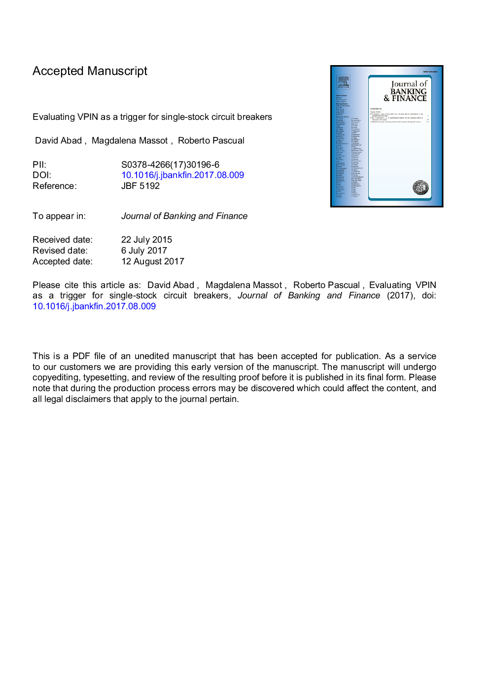 Evaluating VPIN as a trigger for single-stock circuit breakers