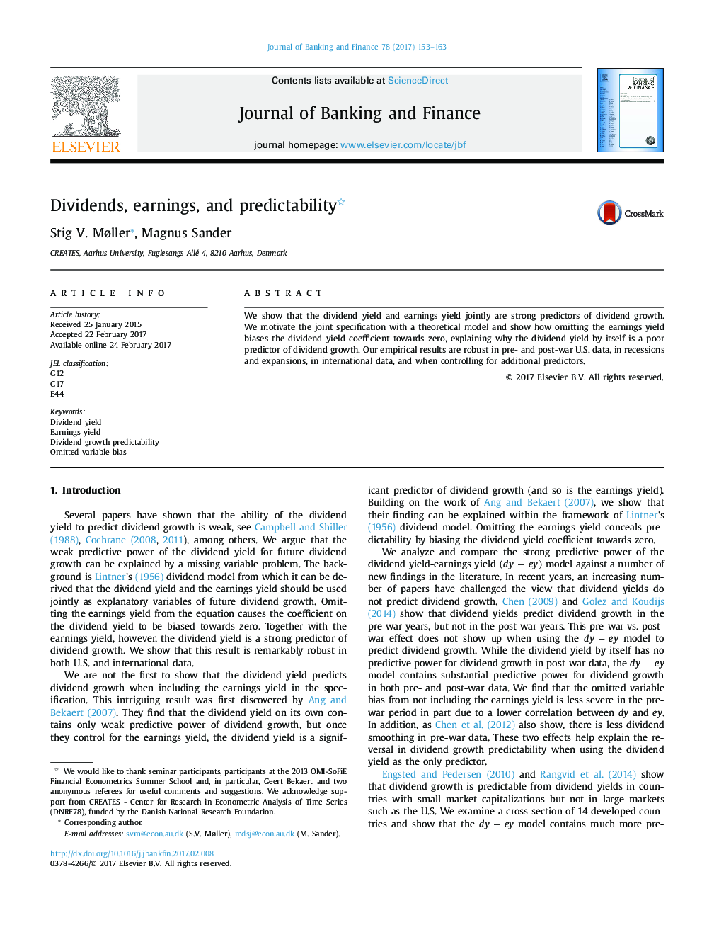 Dividends, earnings, and predictability