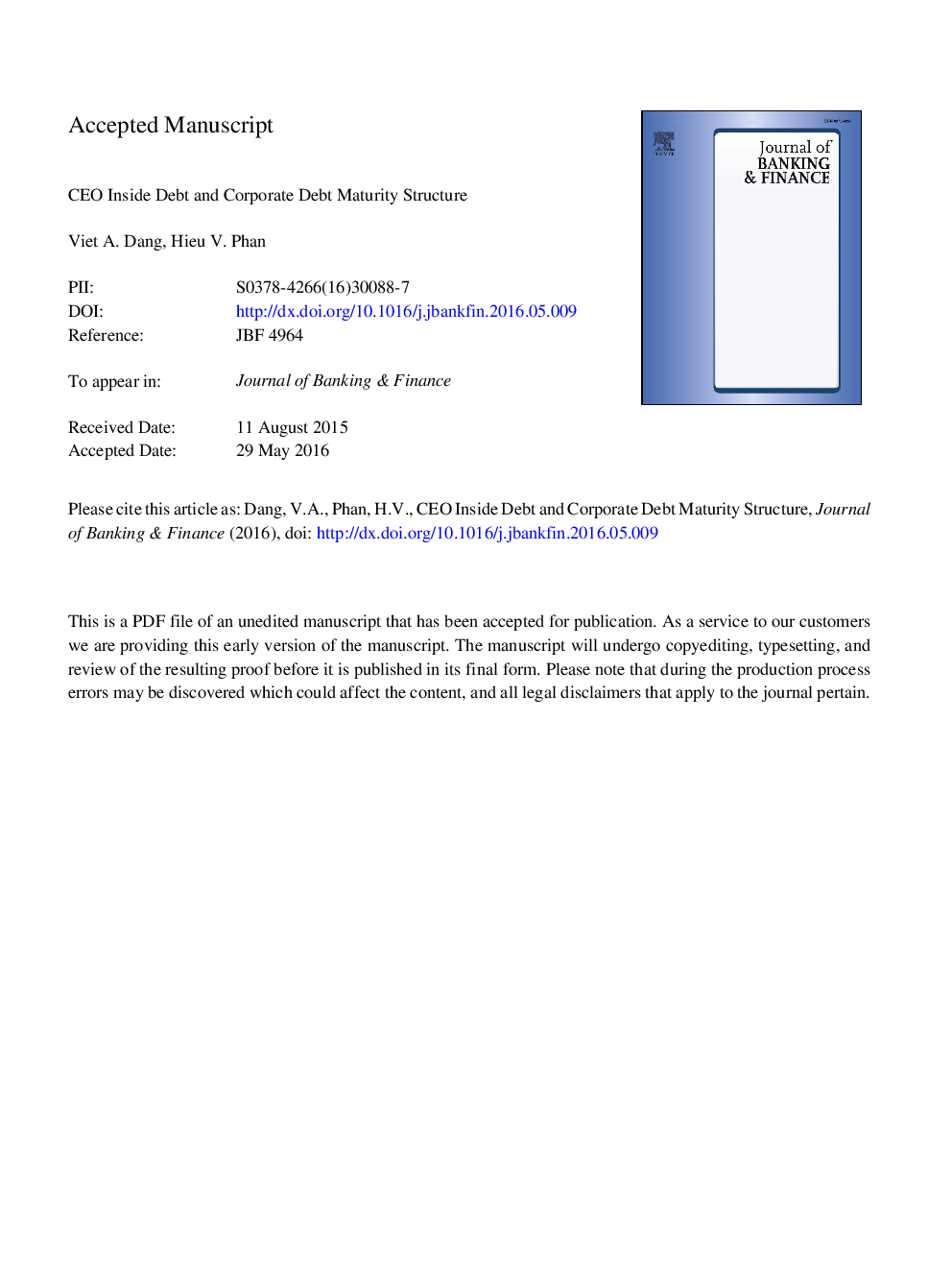 CEO inside debt and corporate debt maturity structure