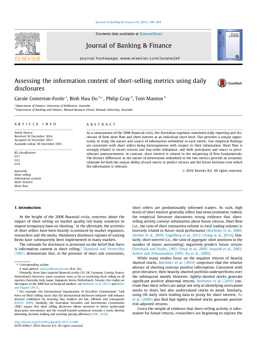 Assessing the information content of short-selling metrics using daily disclosures