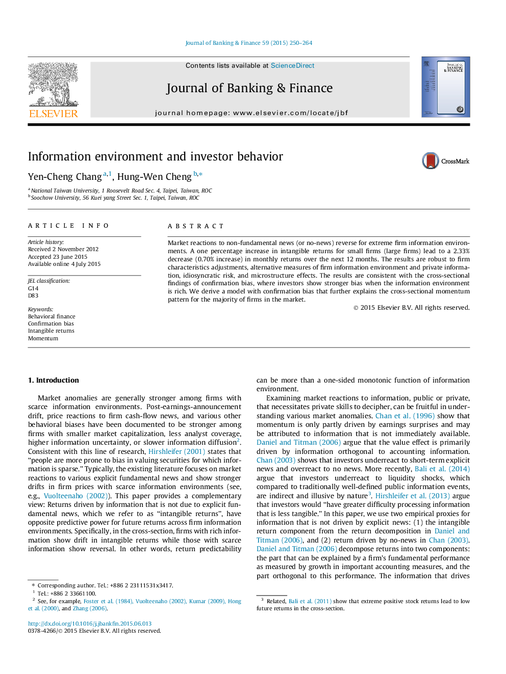 Information environment and investor behavior