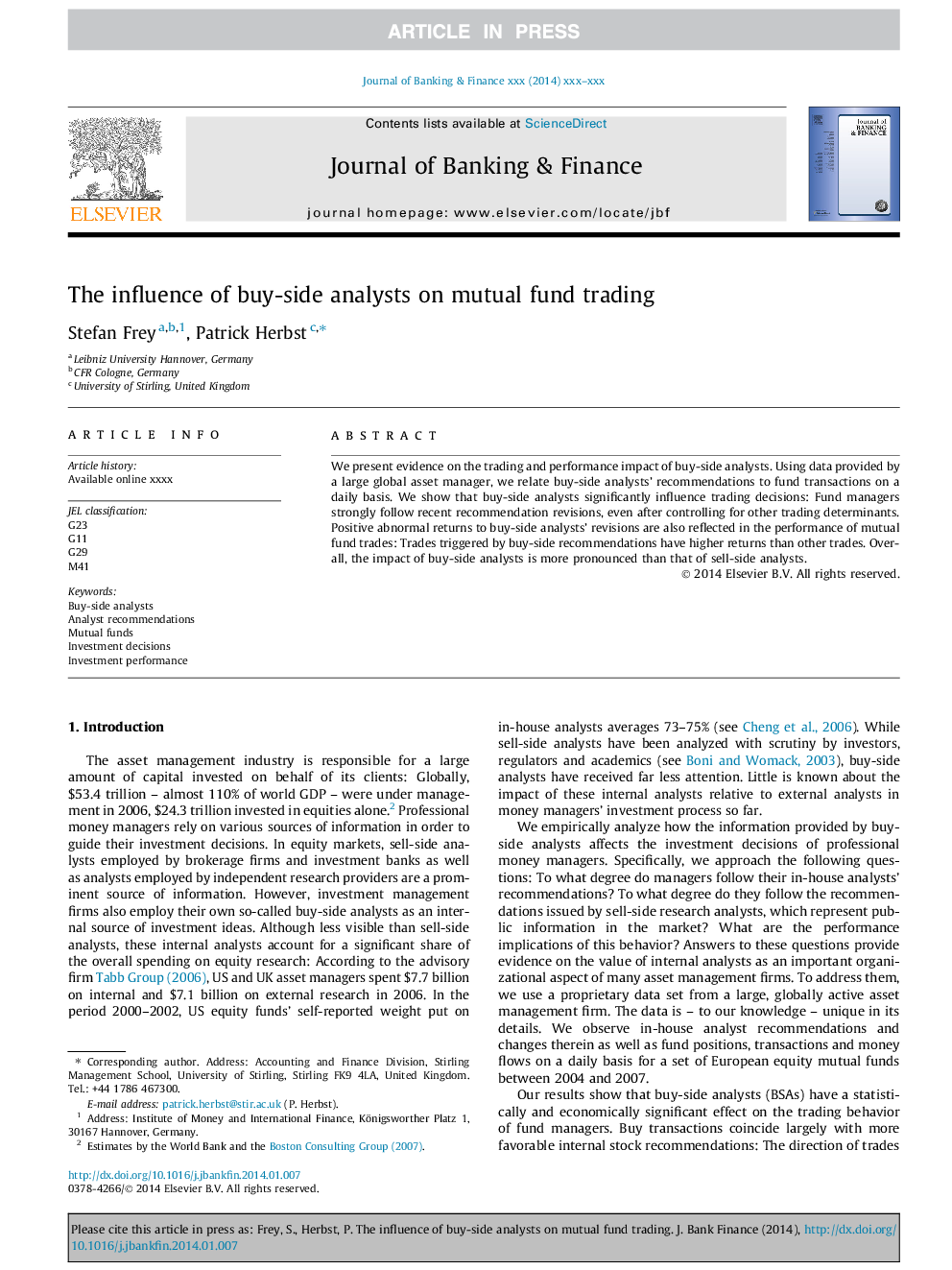 The influence of buy-side analysts on mutual fund trading