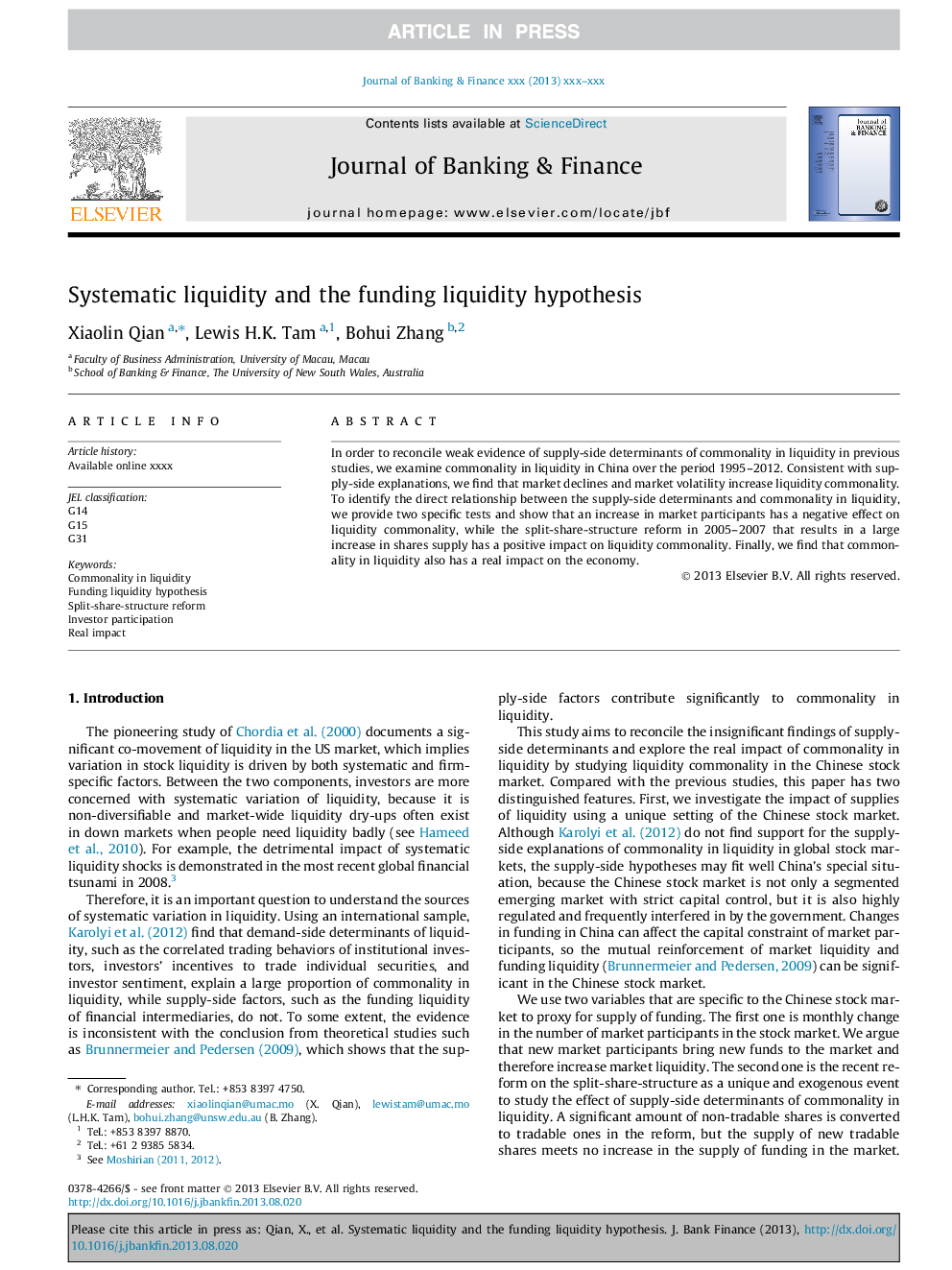 Systematic liquidity and the funding liquidity hypothesis