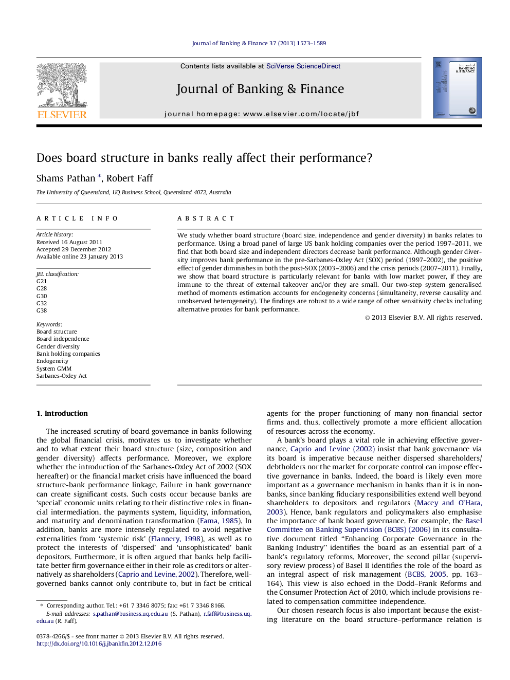 Does board structure in banks really affect their performance?