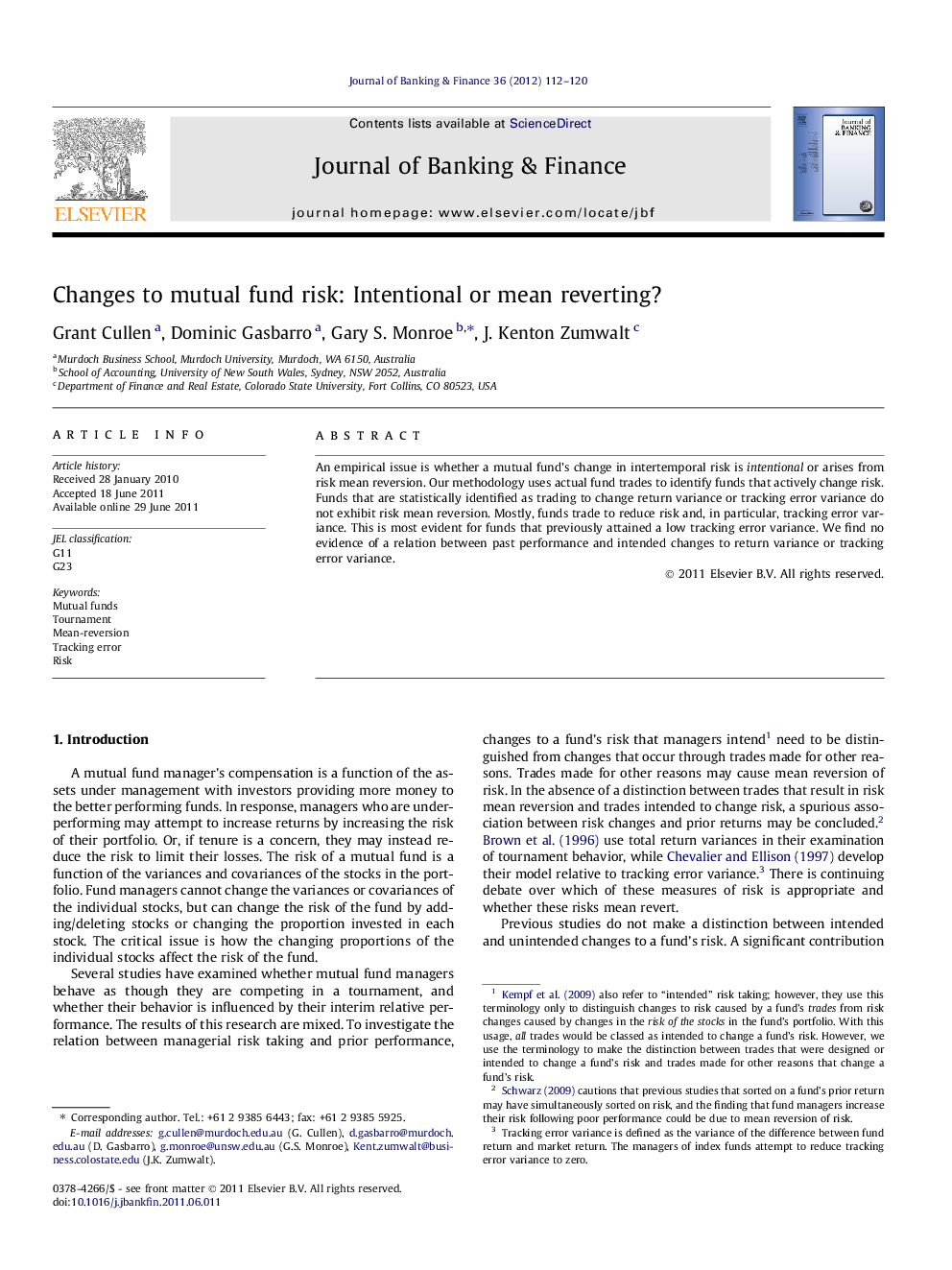 Changes to mutual fund risk: Intentional or mean reverting?