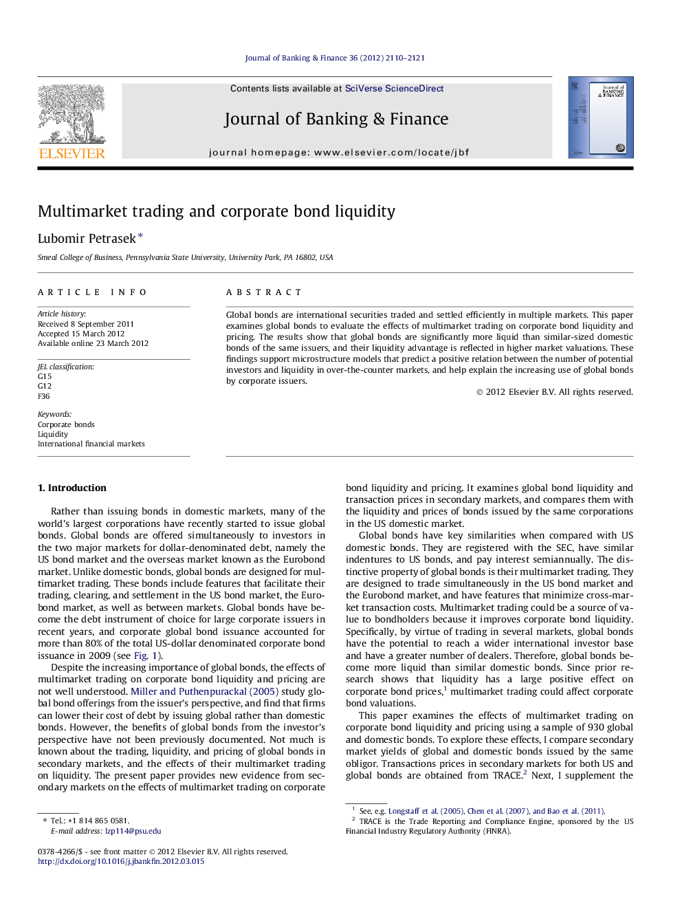 Multimarket trading and corporate bond liquidity