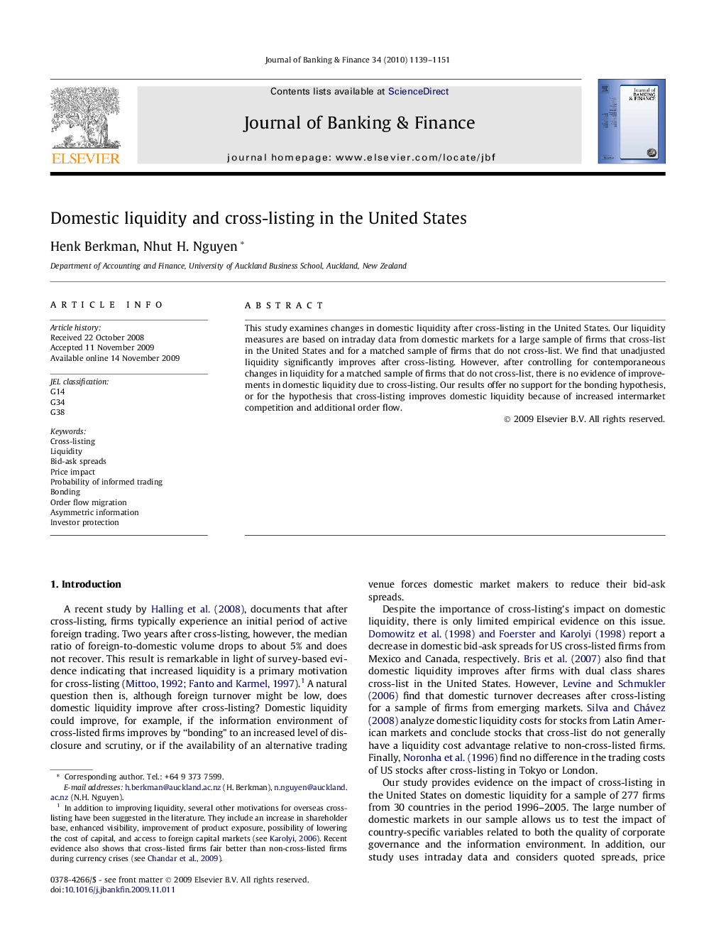 Domestic liquidity and cross-listing in the United States