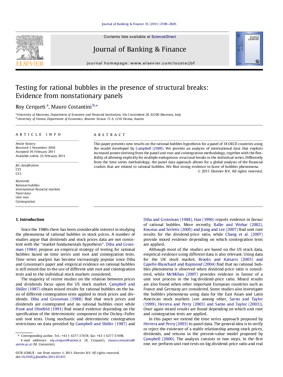 Testing for rational bubbles in the presence of structural breaks: Evidence from nonstationary panels