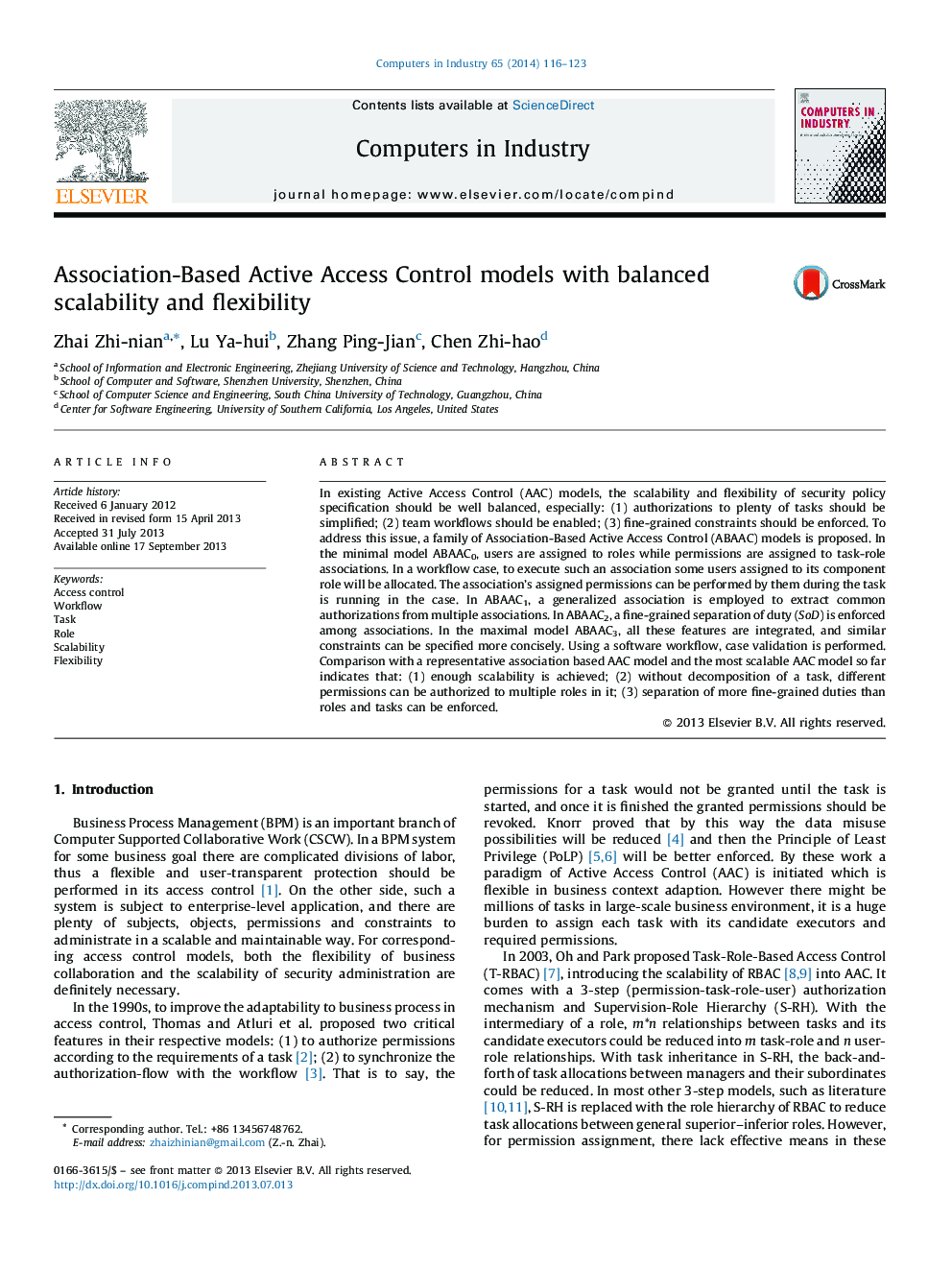 Association-Based Active Access Control models with balanced scalability and flexibility