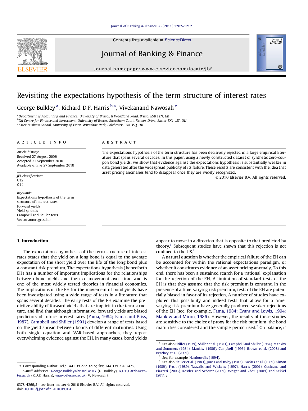 Revisiting the expectations hypothesis of the term structure of interest rates