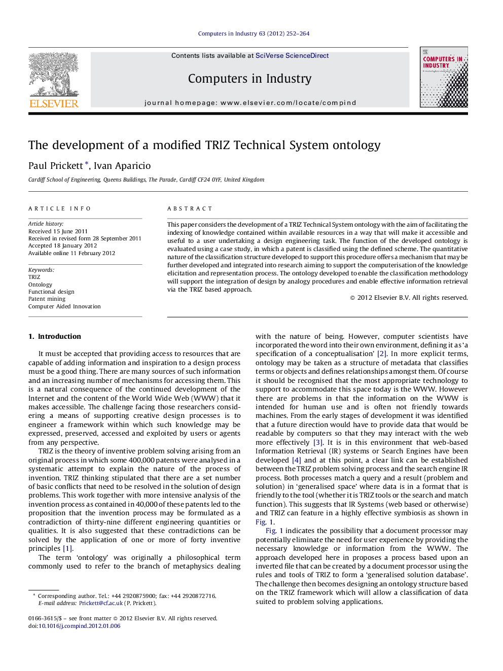 The development of a modified TRIZ Technical System ontology