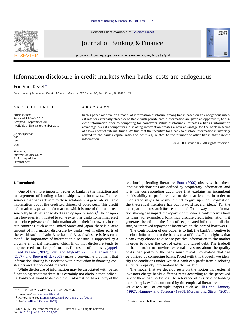 Information disclosure in credit markets when banks' costs are endogenous