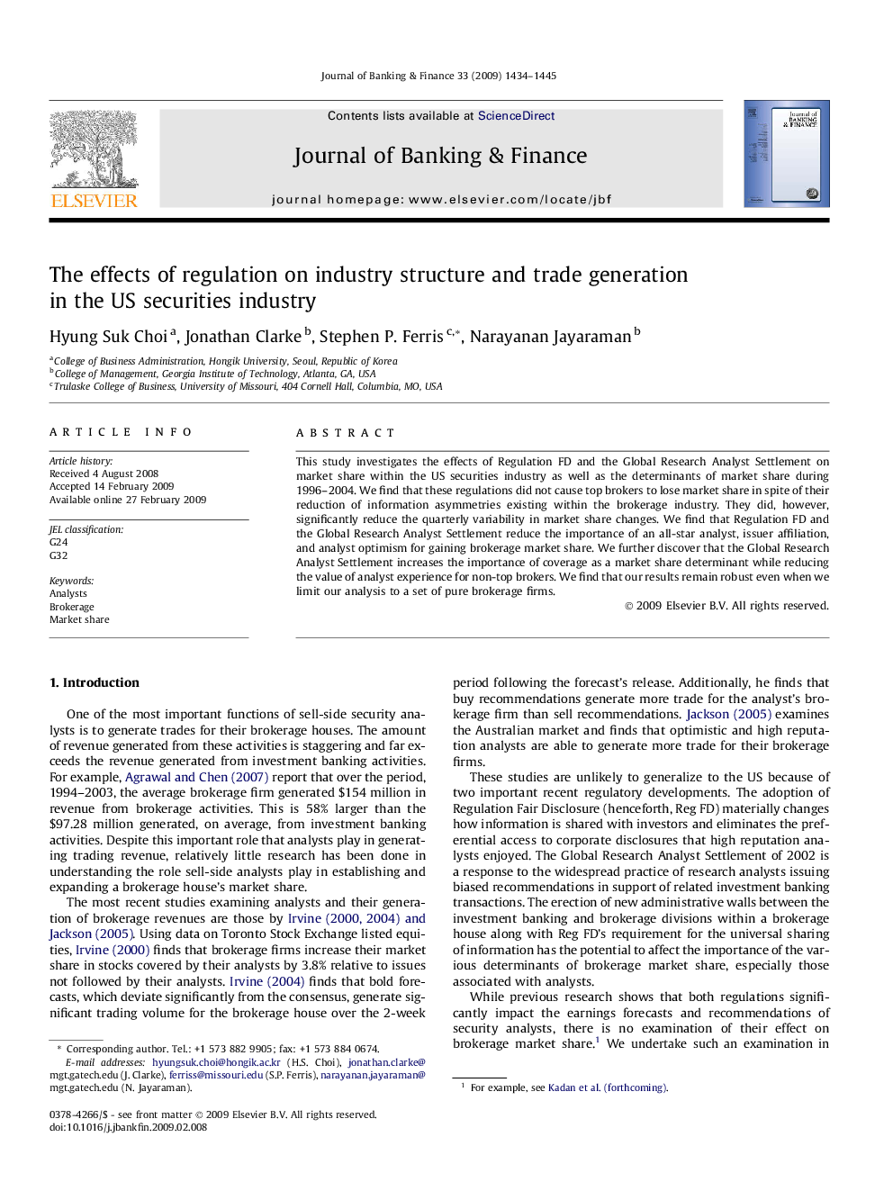 The effects of regulation on industry structure and trade generation in the US securities industry