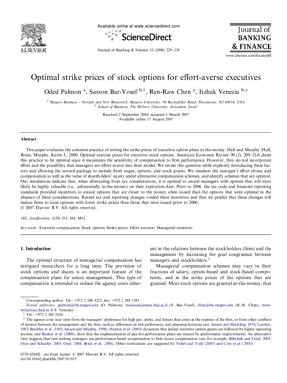 Optimal strike prices of stock options for effort-averse executives