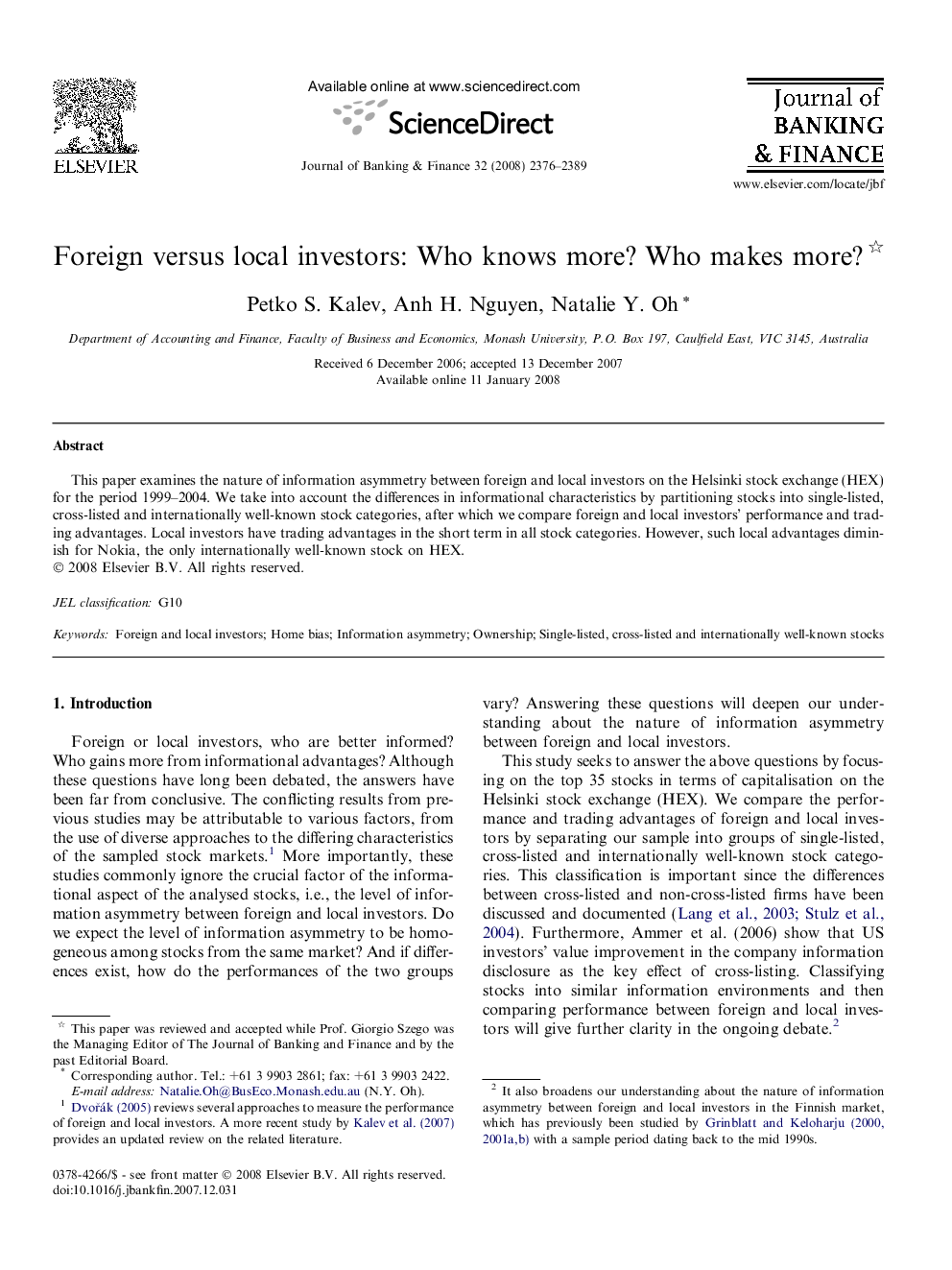 Foreign versus local investors: Who knows more? Who makes more?