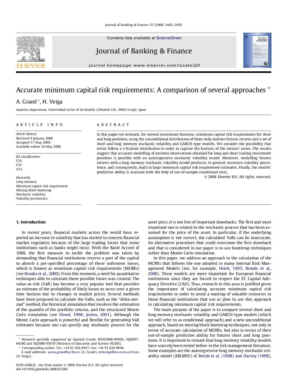 Accurate minimum capital risk requirements: A comparison of several approaches